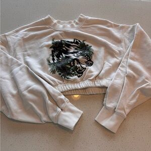 SHE Darc sport Ohana White Cropped Sweatshirt